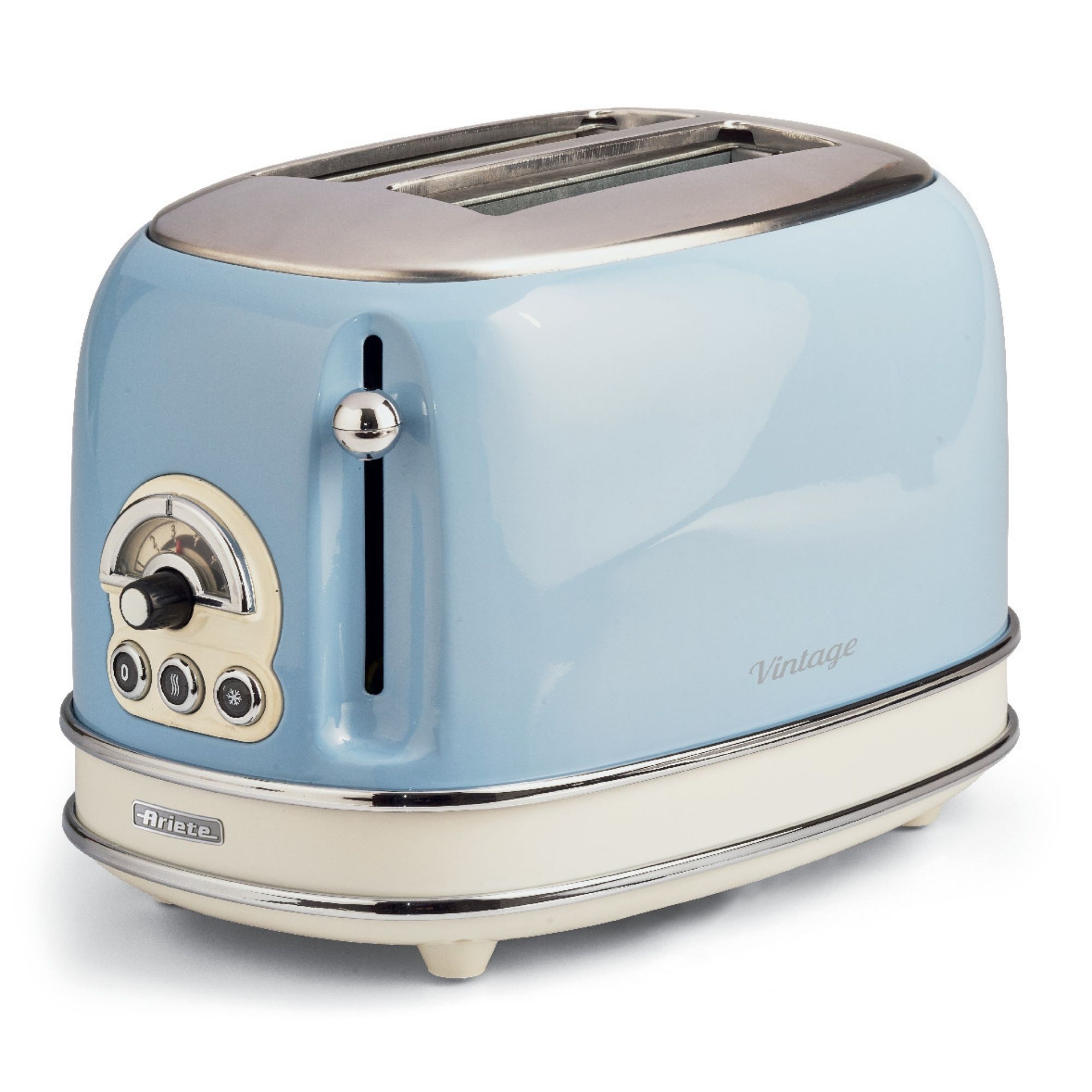 Toaster 2 Slice for Bread Waffles Unique Stainless Steel Blue Retro Style