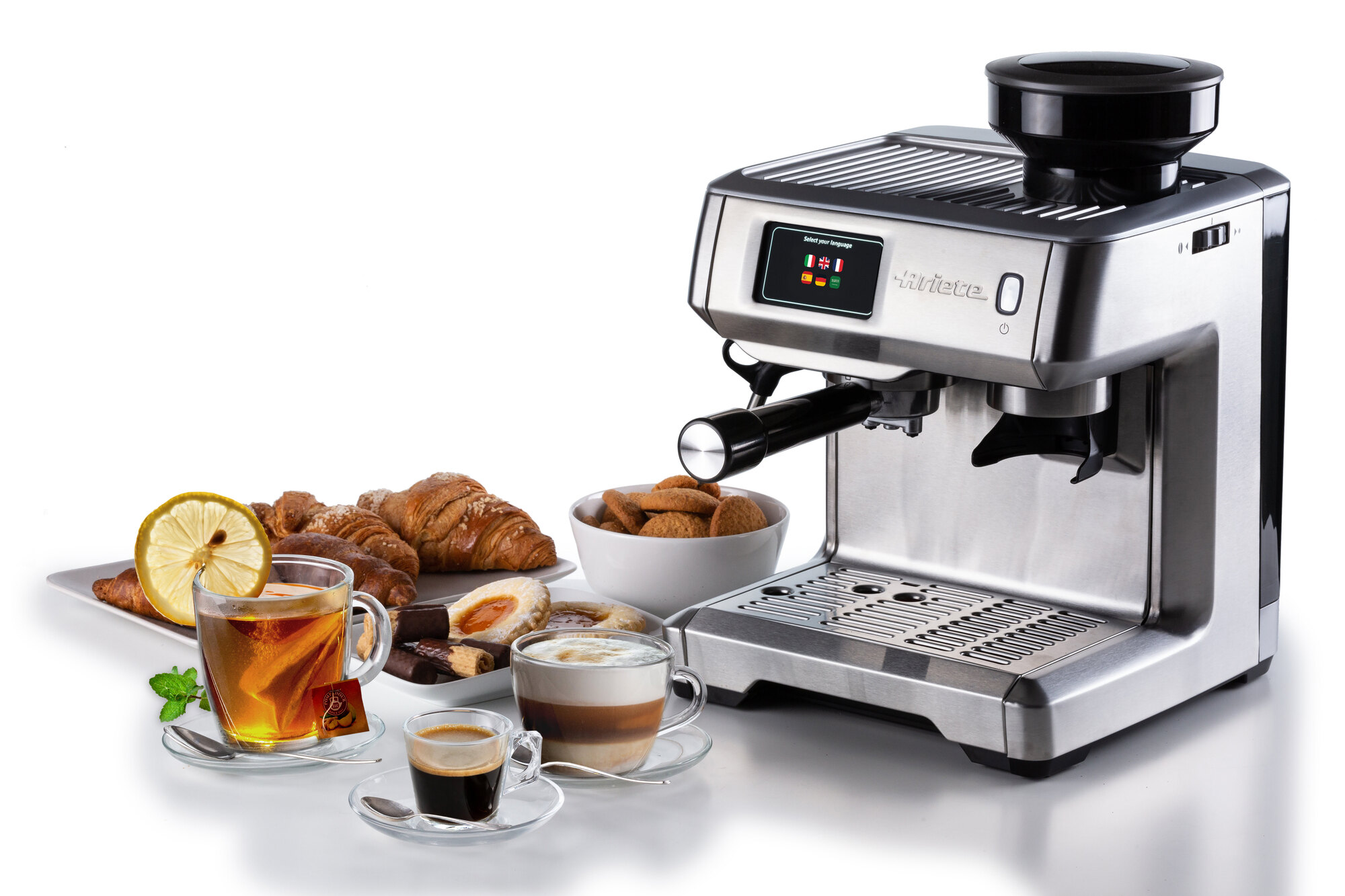 Macchina da Caffè Espresso in Acciaio Inox con Macinacaffè - Ariete 1313 