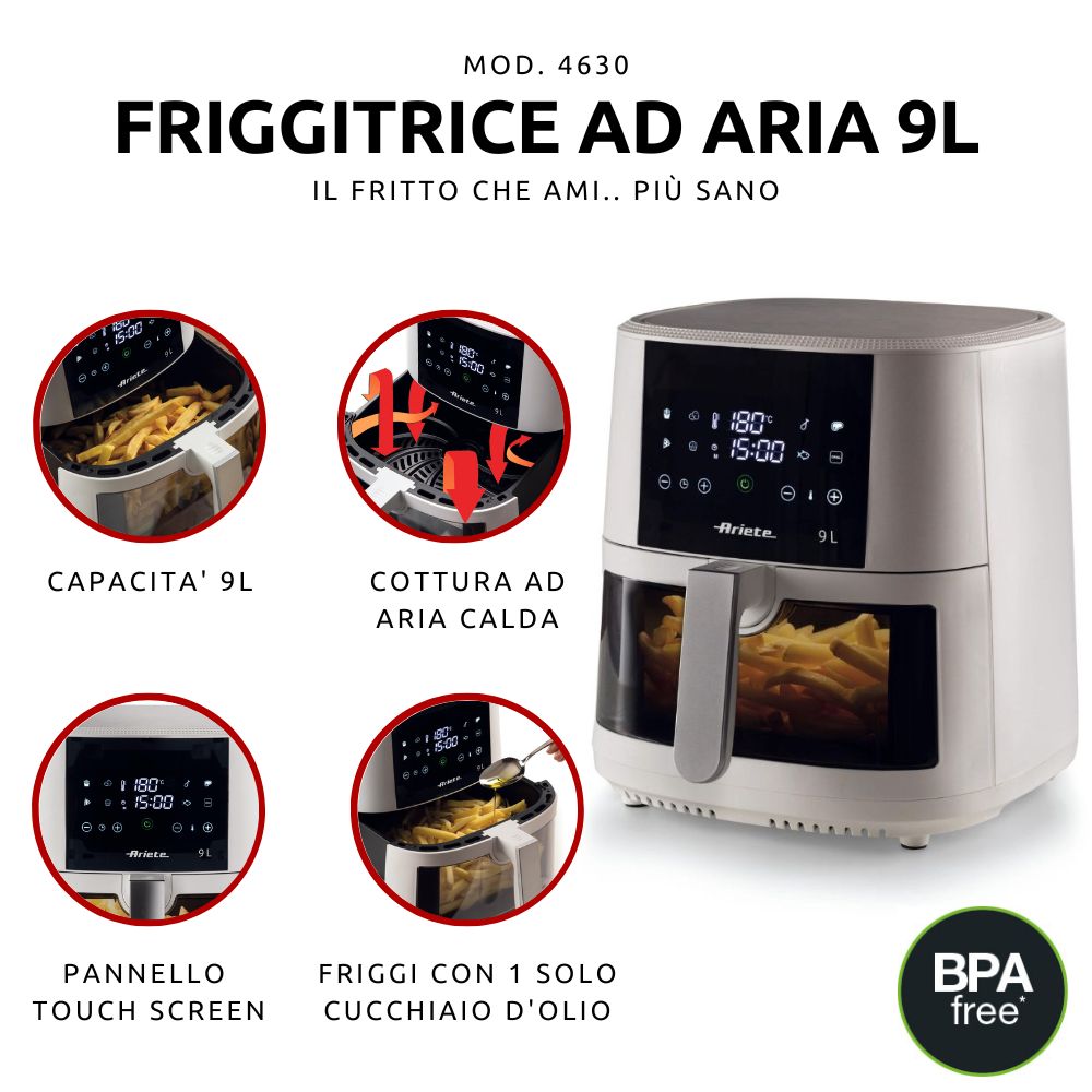 Friggitrice Ad Aria 9 Litri Air Fryer XXL: Perfetta Per Tutta La - Foto 2