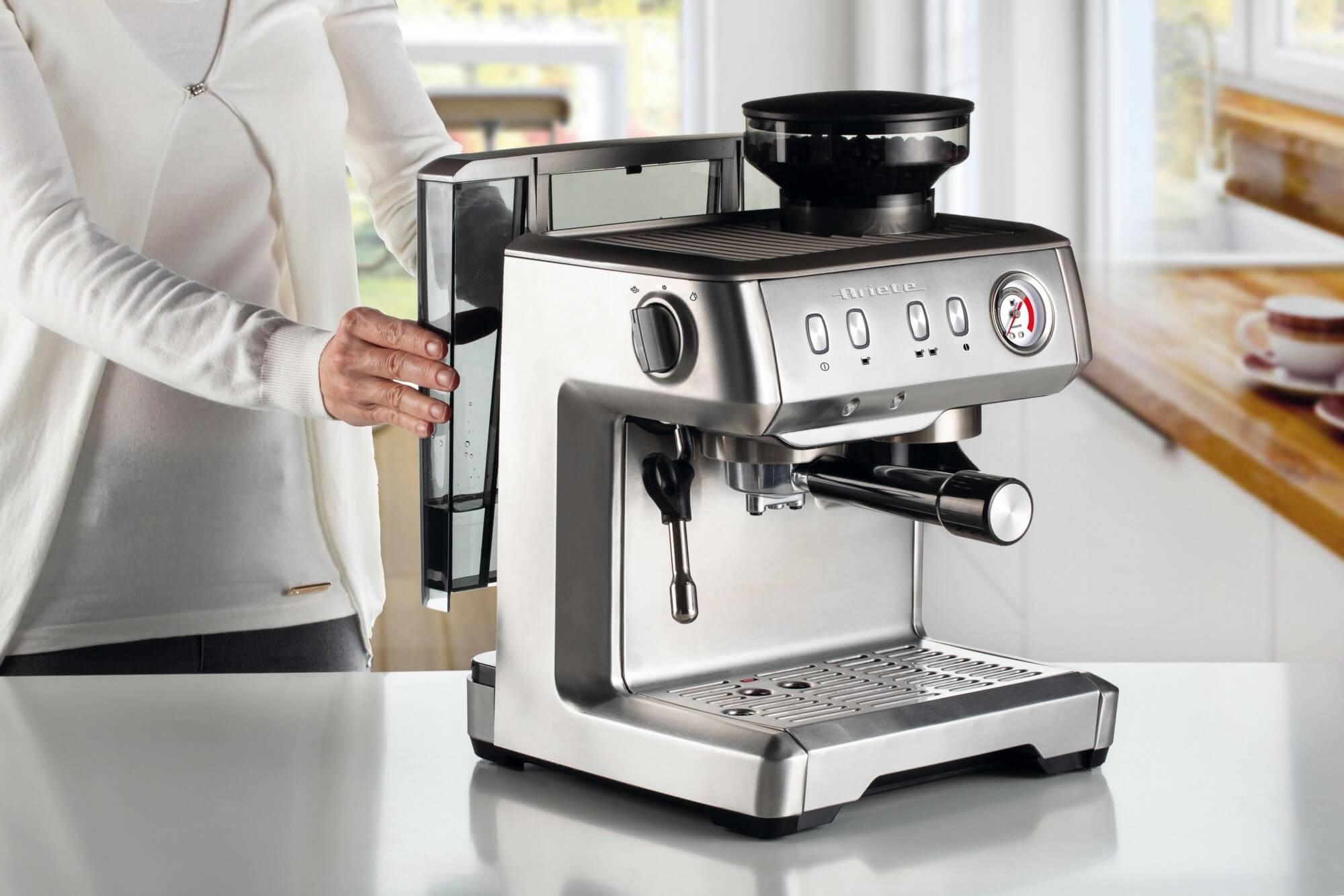 Cafetera Espresso Ariete 1380 Slim - 1300W, 15 Bares, Thermoblock