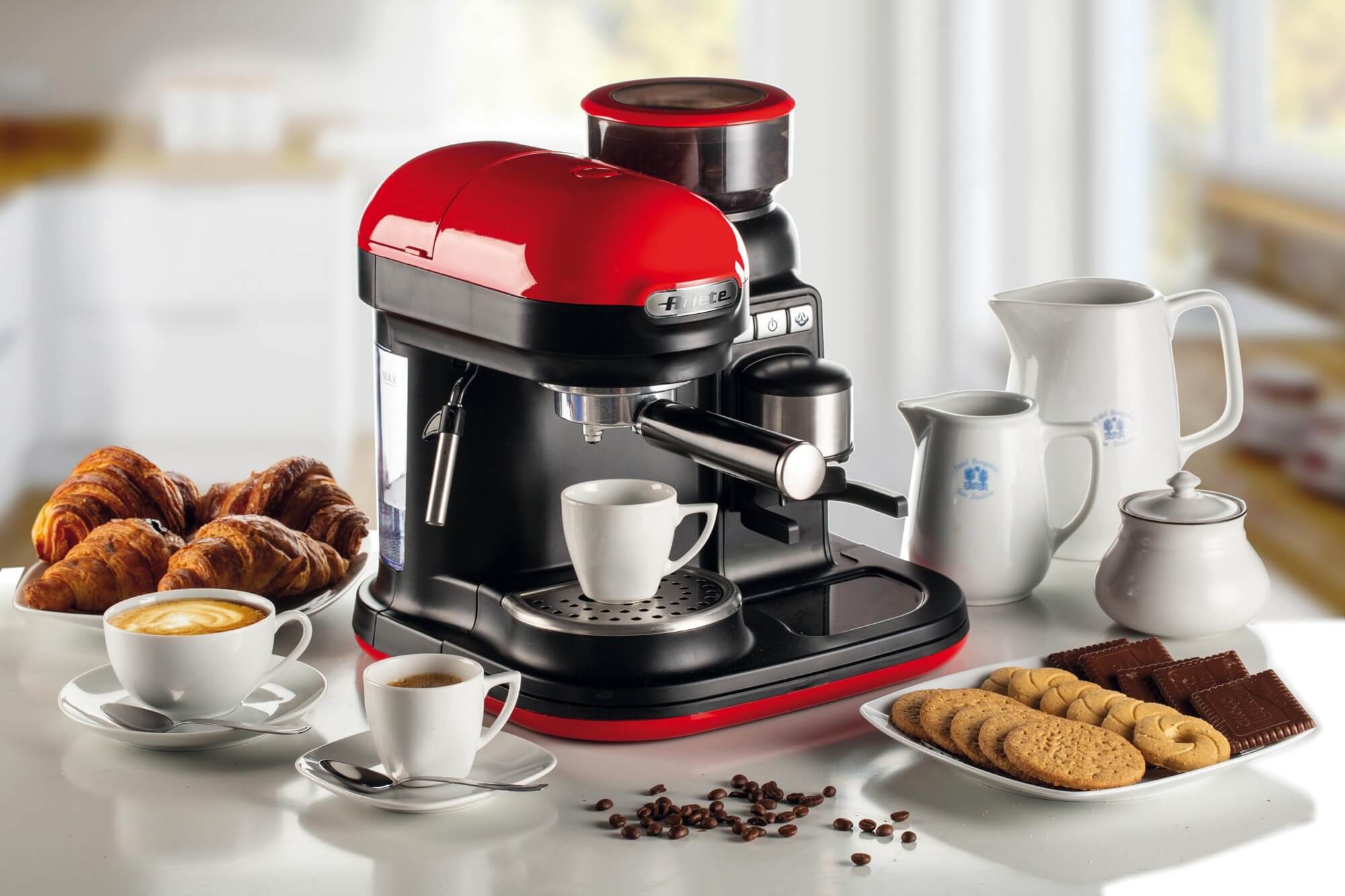 Cafetera Ariete Moderna Espresso con Manómetro Rojo — Fisher Punta