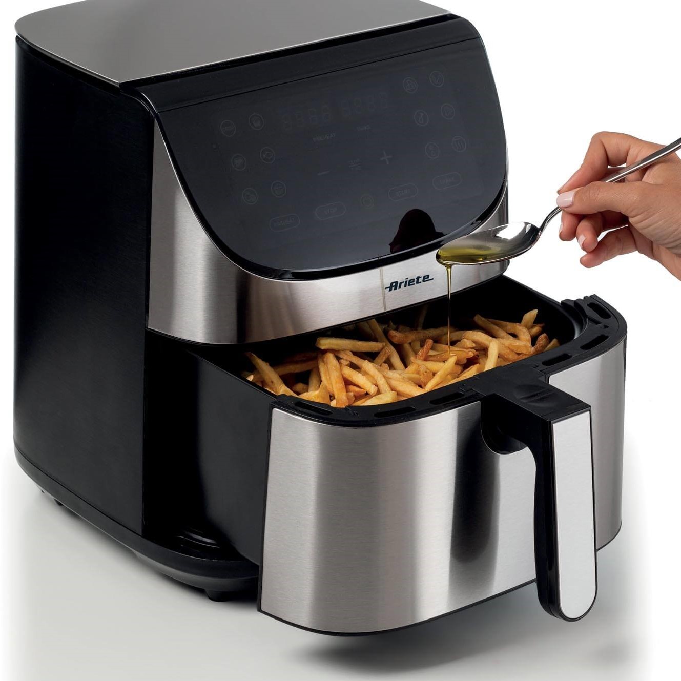 Ariete Airy Fryer 7L 4627, Friggitrice ad Aria 7L, Timer da 60 Minuti, LCD  e Touchscreen