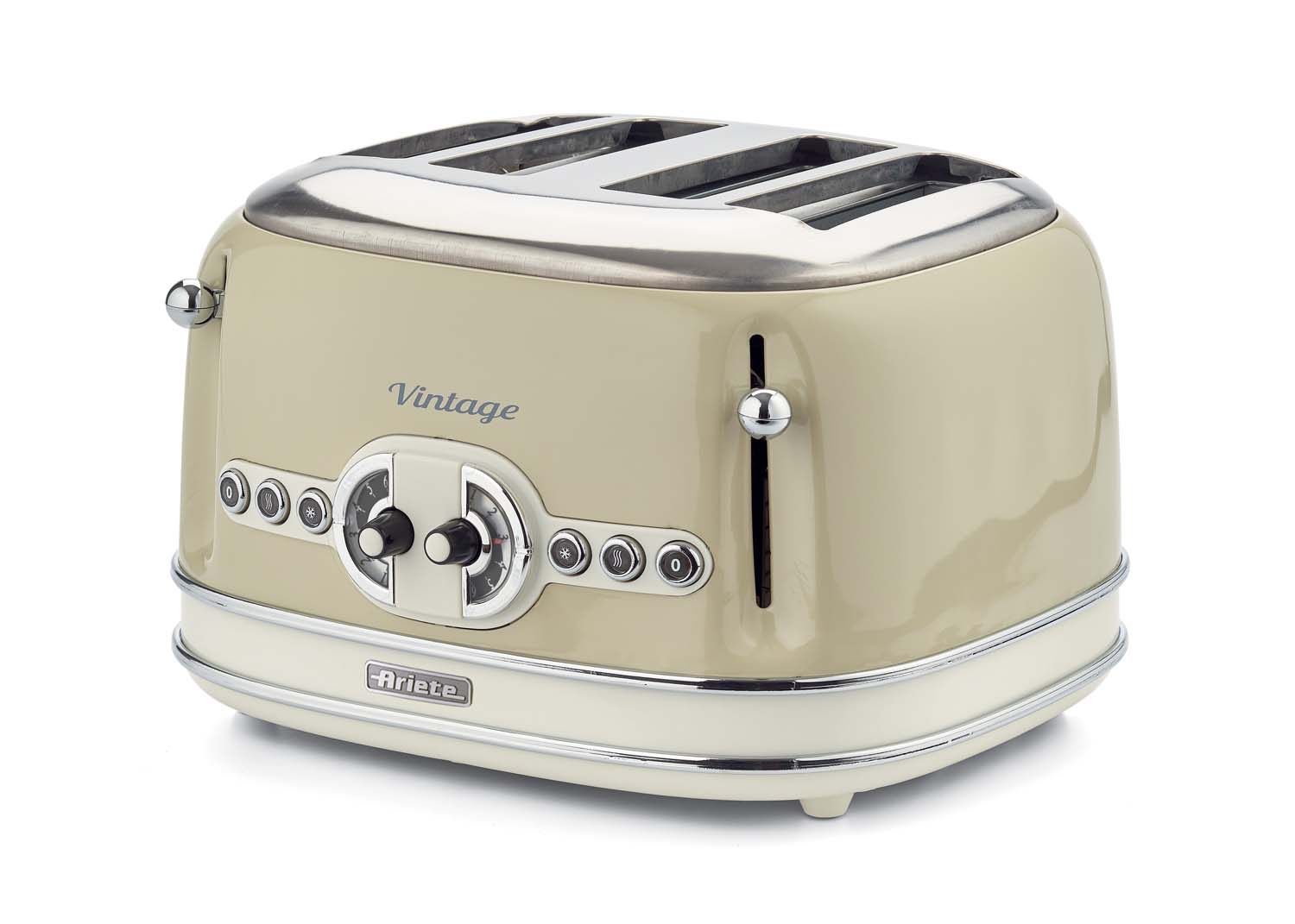 6 Toaststufen 1,7 l 2000 W 1600 W Ariete,156 Toaster im Vintage-Design für 4 Scheiben mit sichtbarem Wasserstand aus lackiertem Edelstahl /& elektrischer Design-Wasserkocher aus Edelstahl