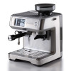Ariete 1312, Macchina da Caffè con Display Digitale, Macinacaffè Integrato, Compatibile con Caffè in Polvere e Cialde ESE, 15 Bar Massime, Filtro 1 o 2 Tazze, Lancia per Cappuccino, 1600W, Silver