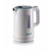 Ariete 2846 Bollitore Breakfast, 2200W, Capacità 1,7 L, Base Cordless 360°, Spegnimento automatico, Coperchio di sicurezza, Livello acqua visibile, Finitura lucida e opaca, White & Aegean Teal