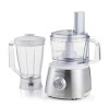 Ariete 1779 Robomix Metal - Robot da cucina - Tazza 2,1 Litri - Accessori per tritare, affettare, montare, impastare - Frullatore - Bianco e Argento