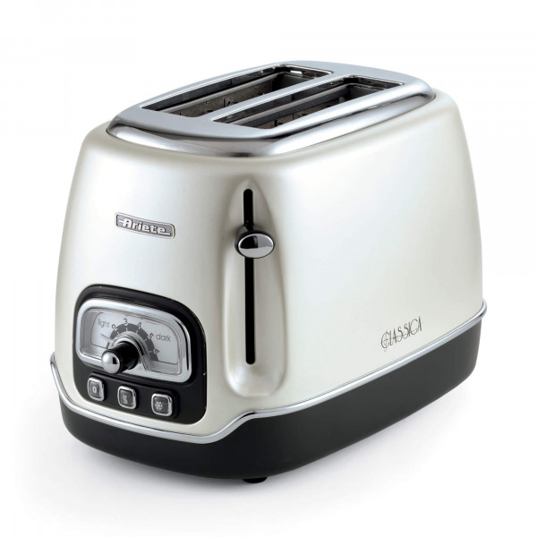 Toaster 2 slices without tongs Classica White Pearl