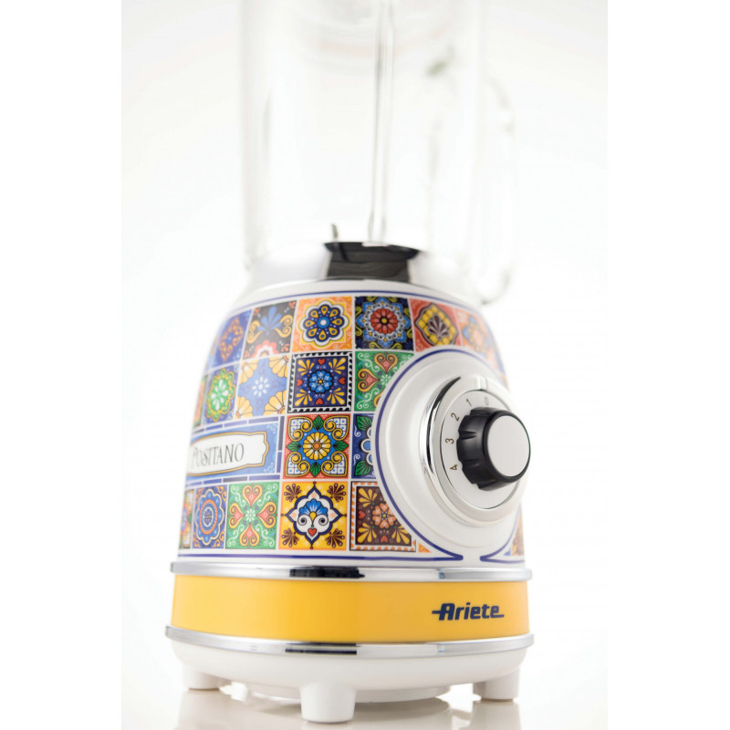 Blender Vintage Ariete 583 – Bol Verre 1,5L, 4 Lames, 4 Vitesses, 1000W, Coloris Vert/beige