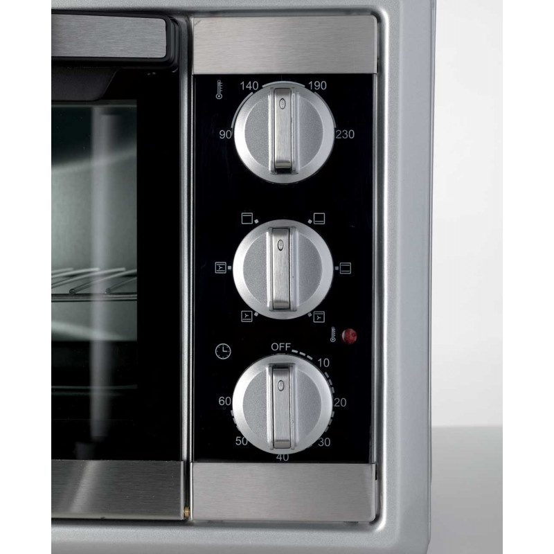 Forno Elettrico Ventilato Digiquest 25 Litri – 6 Funzioni, Griglia E Teglia Incluse, Timer 60 Min, Doppio Vetro