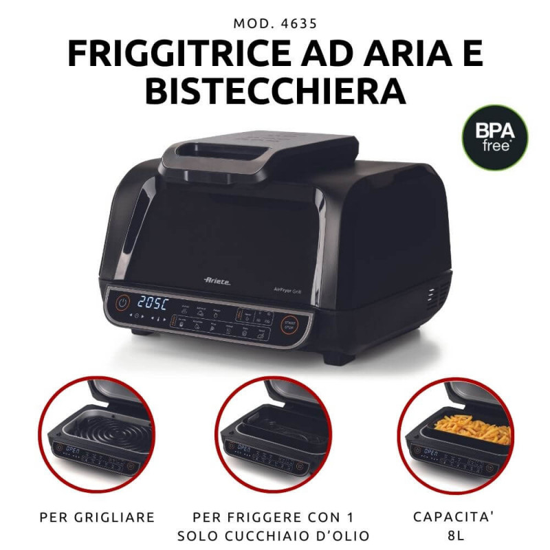 Griglia Per Friggitrice Ad Ariete Airy Fryer Oven 4619 E 4621 - Misura 220mm X 257mm, Ricambio Originale