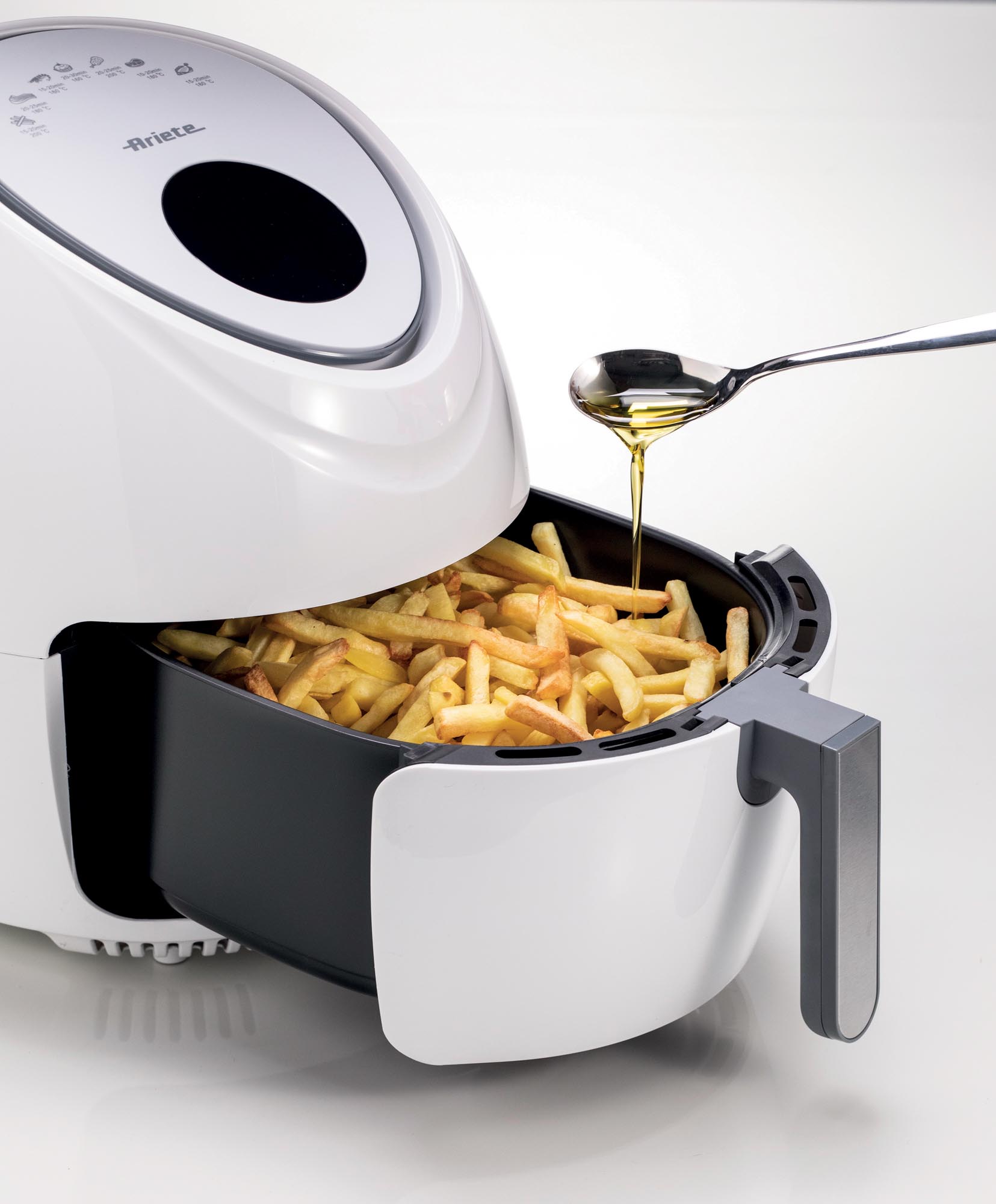 Ariete Airy Fryer XXL 4618, Friggitrice ad Aria 7 Litri, Timer da 60  Minuti, LCD e Touchscreen con 7 Modalità di Cottura, Temperatura Massima  200° C, Capacità 2,5Kg, 1800W, Nero : : Casa e cucina