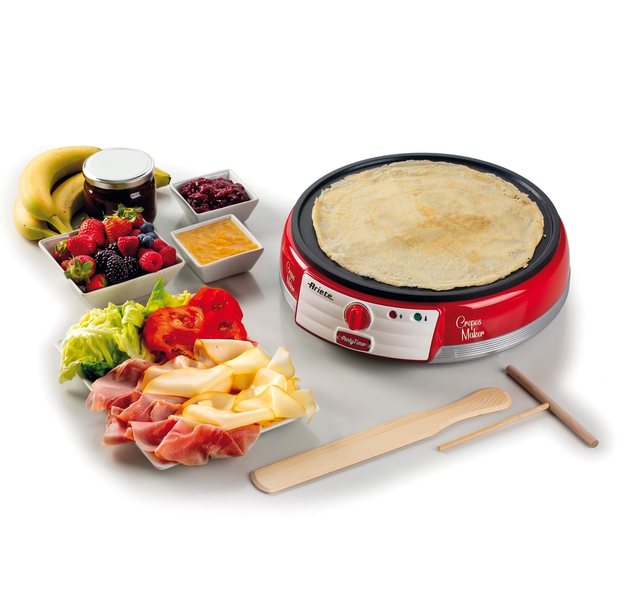 ARIETE CREPES MAKER 202 ROSSA PIASTRA ELETTRICA PER PANCAKES PARTY TIME 