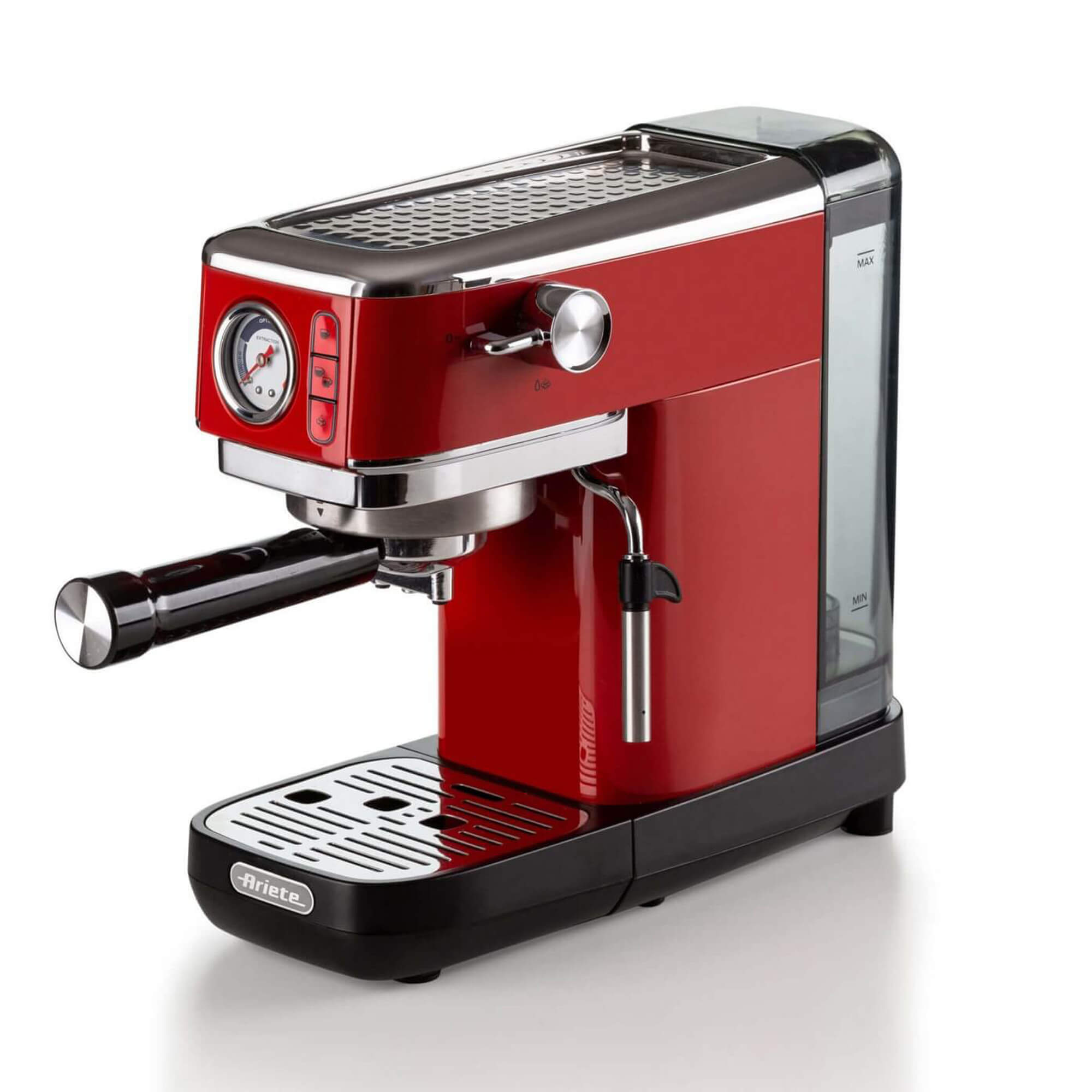Metal Coffee Machine with Pressure Gauge Red, Espresso 1381