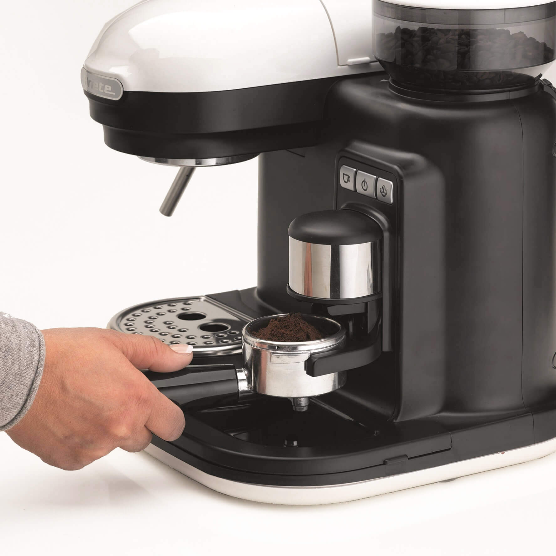 Macchina per caffè espresso con macinacaffè Moderna, Ariete 1318 Bianco