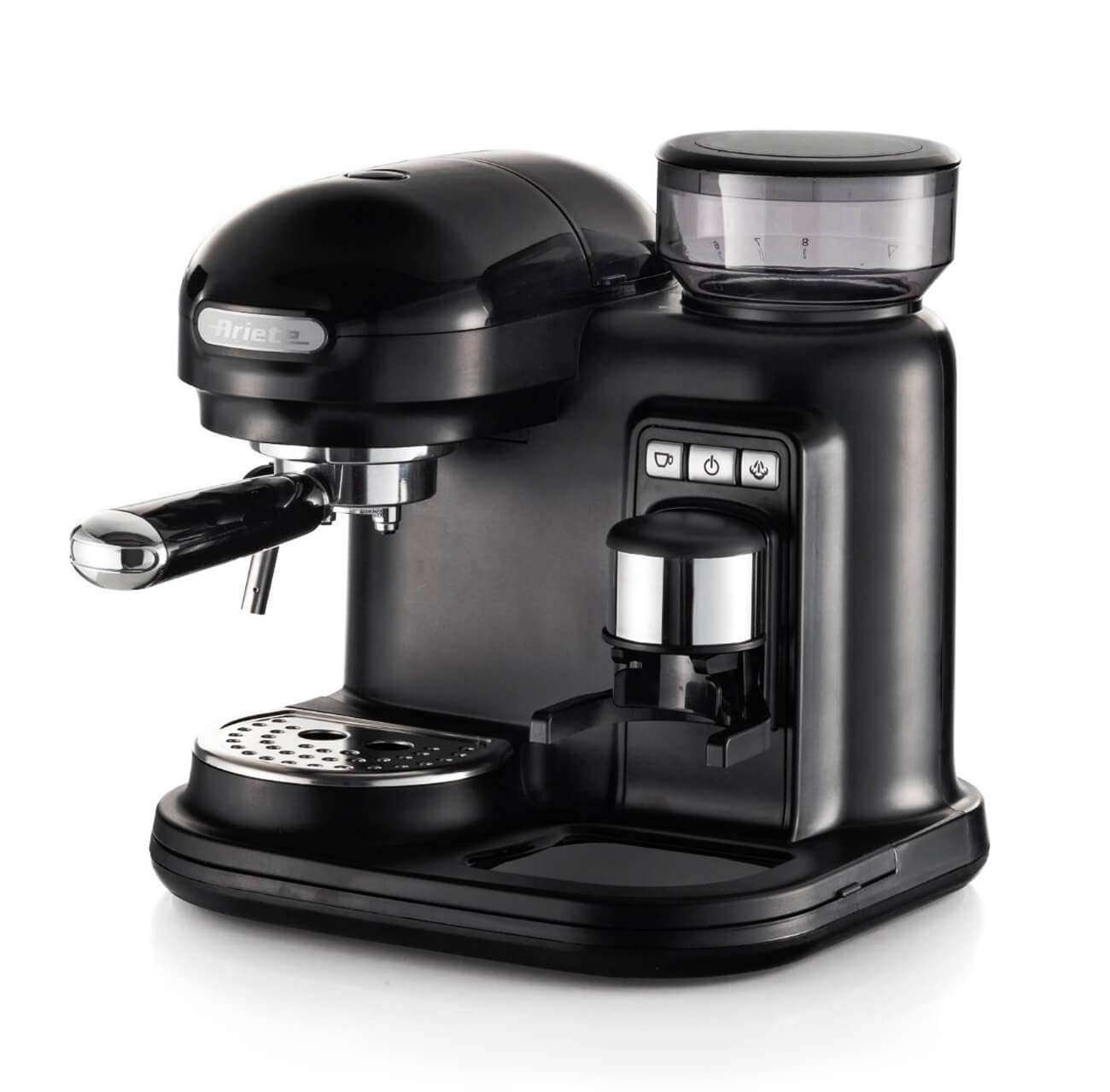 Espresso coffee machine with integrated 