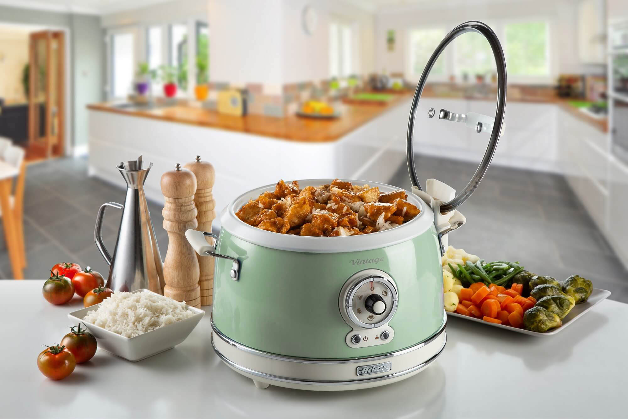 Ariete Retro Slowcooker & Ricecooker - Green