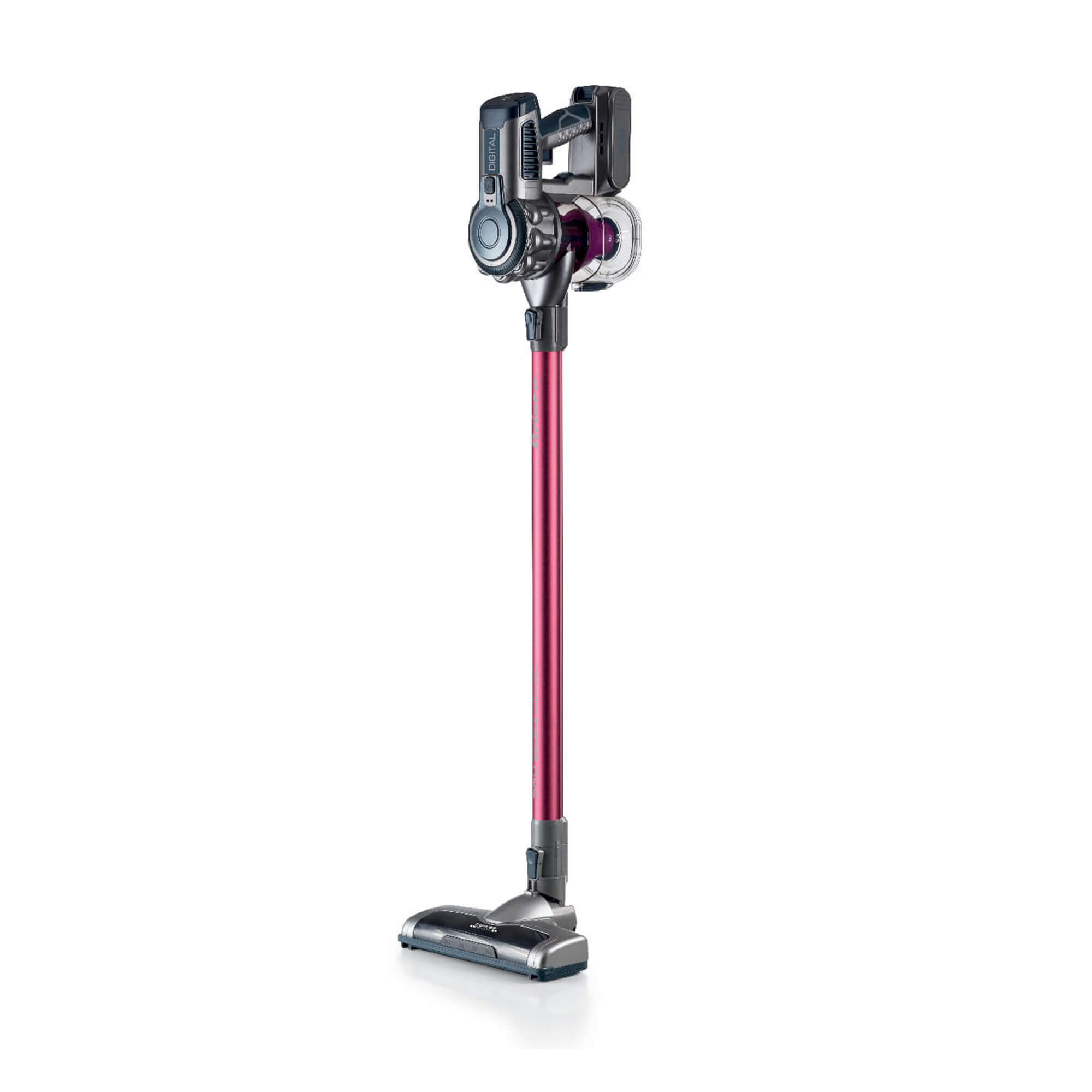 Pink Cordless Electric Broom with rechargeable battery, 22V Lithium